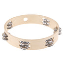 10'' Double Row Jingles Wooden Tambourine Shaker Rattle Percussion Gift