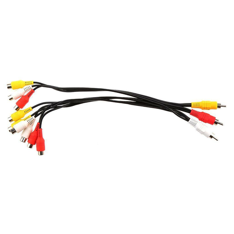 3 RCA Male Jack to 9 RCA Female Plug Splitter Audio Video AV Adapter Cable