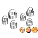 6Pcs Metal Biscuit Round Cookie Cutter Cake Mould Sugarpaste Decorating Pastry