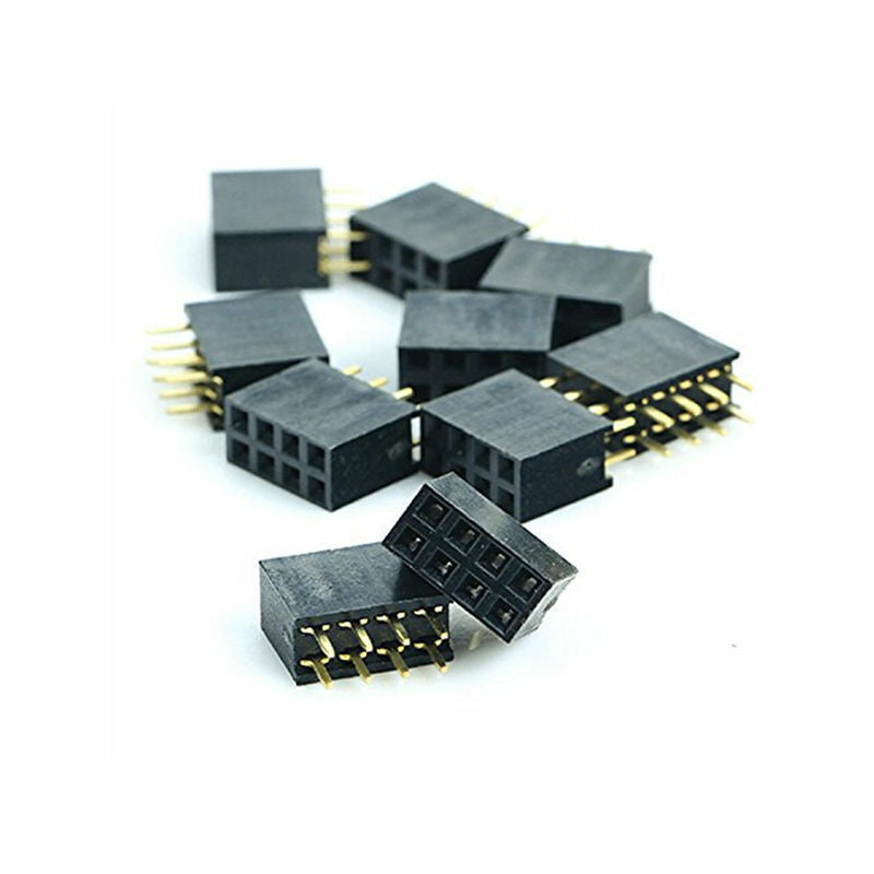 20PCS 2x4 Pin 8P 2.54mm Double Row Female Straight Header Pitch Socket Hot SE