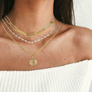 Fashion Women Alloy Portrait Multi layer BabyGirl Lock Gift Pendent Necklac R4Z0