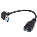 USB 3.0 Right Angle 90degree Extension Cable Male to Female Adapter Cord, 2