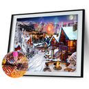 5D DIY Full Round Drill Diamond Painting Winter Fireworks Cross Stitch Kit