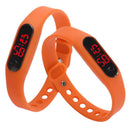 Fashion child movement Silica gel LED Watch Orange