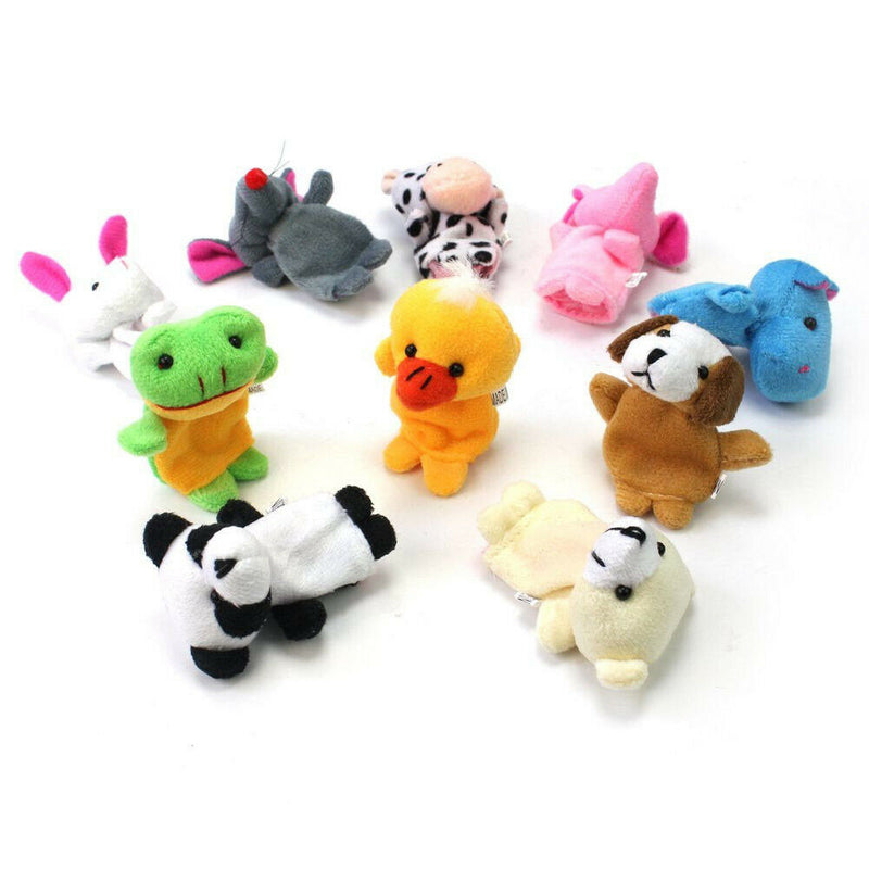 Chinese Zodiac 12 Animals Finger Puppets Plush Toys Kids Baby Play Toys