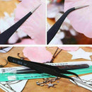 2X Anti Static Picking Tools Portable Nail Art Gem Tweezers-Beau.AU Eyelash A0C6