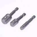 3pcs Sleeve Adapter Set Steel Square Head Ball Hex Shank Post Conversion