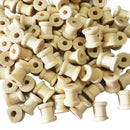 120 Pieces Useful Natural Color Wooden Empty Spools Wood Bobbins for Thread
