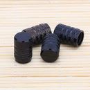 4pcs Aluminum Alloy Car Tire Wheel Tyre Caps Valve Stem Dust Covers (Black)