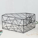 1X(Simple Iron File Storage Rack Office Supplies Display Rack Desktop Grid