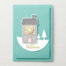 Xmas Snow House Metal Cutting Dies + Silicone Stamps Set for Scrapbooking