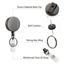 2 Pack Heavy Duty Retractable Badge Holder Reel,Metal ID Badge Holder with