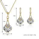 2pcs/set Women Dangle Earrings Rhinestone Pendant Necklace Jewelry Gifts