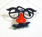 Pop Clown Glasses Costume Ball Round Frame Red Nose Whistle Mustache  Z