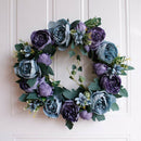 Artificial Floral Hanging Wreath Front Door House Rose Flower Wall Garland 40cm