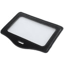 Faux Leather Horizontal Name Tag ID Work Badge Card Holder 10pcs Black A5Z8