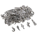 100x Flower Heart Pendant Jewelry Making Charms for DIY Necklace Bracelet