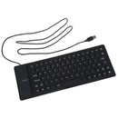 Flexible Foldable USB Keyboard Medical Washable Black strong and silent key