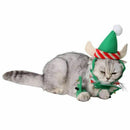 Christmas Pet Costume Neck Collar Leg Sleeve Cuffs Santa Hat For Dog Cat Pa O4P8
