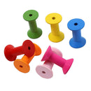 100 Pieces Colorful Wooden Sewing Tools Empty Thread Spools Sewing Crafts