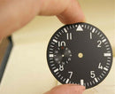 38.9mm Black Watch Dial + Hands Fit ETA 6497 Watch Movement Green Luminous