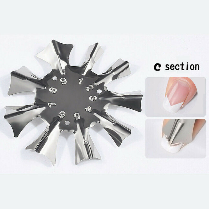 3 Size French Metal Cutter Tool Nail Art Smile Line Edge Trimmer Stencil