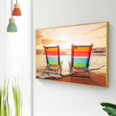 Diamond Painting Seaside Chairs 5D Full Round Rhinestone Picture 40x30cm