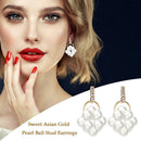 Lady Pearls Ball Dangle Ear Stud Casual Elegant Women Drop Earrings Jewelry A