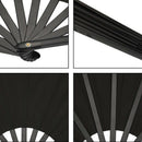 2 Pieces Large Folding Fan Nylon Cloth Handheld Folding Fan Chinese Kung Fu L3U6