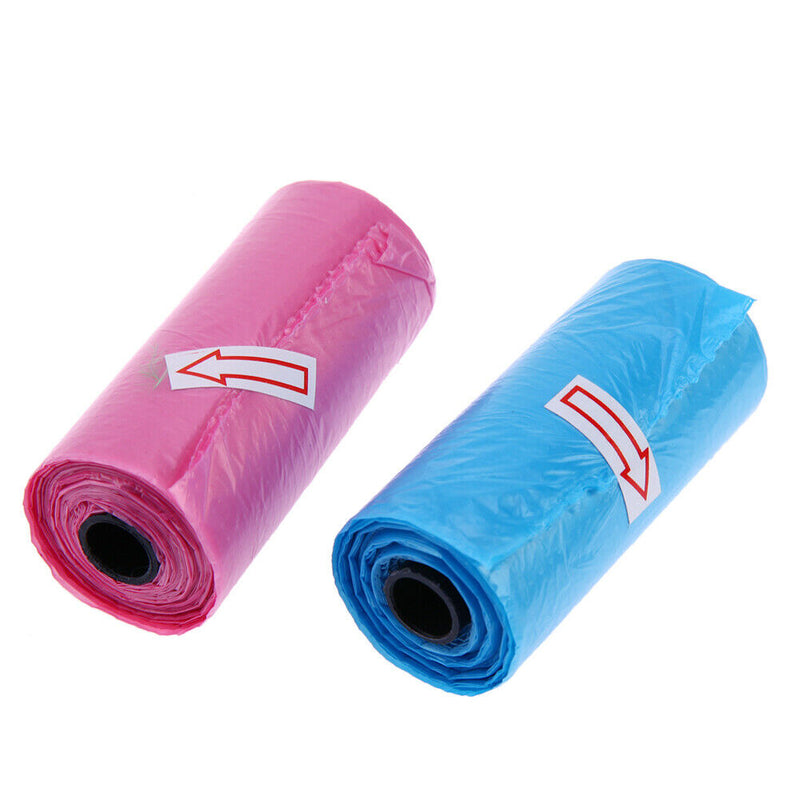2 Roll Portable Pet Cat Poops Trash Bag Solid Waste Holder Eco-friendly Garbage