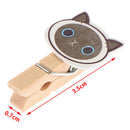 10 pcs/ lot Cute Cartoon Cat Cute Wooden Paper Clips / Small Craft Photo Peg OZ