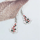 Red And Clear Crystal Christmas Tree Shape Dangle Earrings Stud Christmas G F8K5