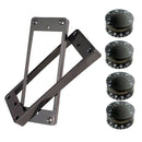 Black Tone Volume Control Knobs+Curved Humbucker Pickup Rings for Les Paul
