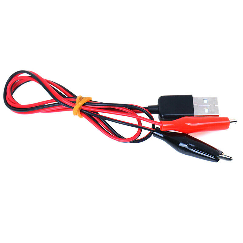 1Pc Alligator Test Clips Clamp to USB Male Connector Power Supply Adapter Ca Bj