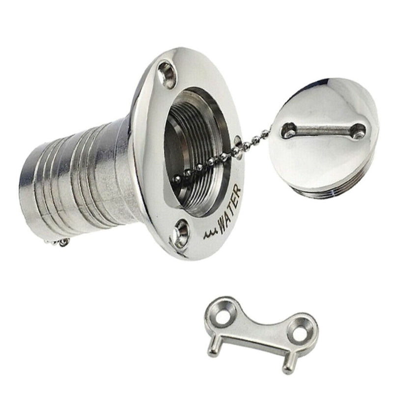 Stainless Steel 316 Marine Boat Deck Water Filler w/ Key Cap for Boats - 38mm