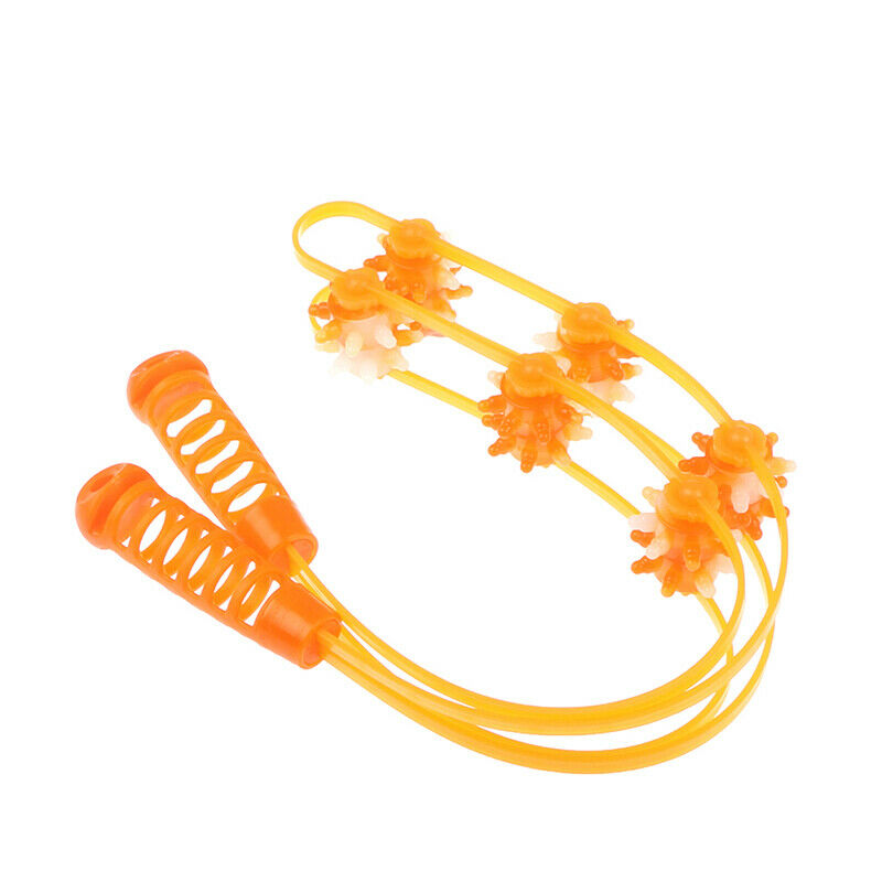 6Balls Massager Back Puller Strip Handheld Roller Massage Shoulder Neck Wais Ew