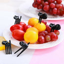 6Pcs black cat fruit fork cute toothpick gadgets kitten dessert decoration f Bj