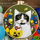 3x Pre-printed Cross Stitch Kit Fabric Needles Bamboo Hoop Tools DIY Wall Decor