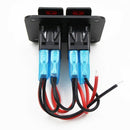 12V-24V 2 Gang red Rocker Switch Panel Circuit Breaker Boat Marine Waterpro