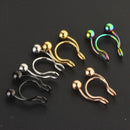 5pcs Clip on Nose Ring Hoop Stainless Steel No Piercing Septum Ring, Fashion