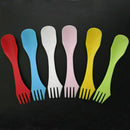 6 Plastic Camping Hiking Spork Spoon Cutter Fork Combo Travel Cutlery Uten S7E9