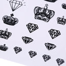 1X Diamonds and Crowns Temporary Tattoos Arm Leg Waterproof Tattoo Stickers B Hn
