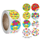 Happy Birthday Round Stickers Scrabooking For Package Seal Gift StickerSEAU
