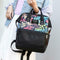 Tropical Plant Print Travel Big Backpacks Nylon Women School Bags (Black)