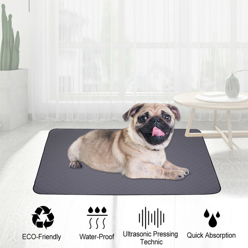 Washable Pet Diaper Pad Waterproof Durable Urine Absorbent Mat (Gray M) A