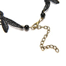 Black Lace& Beads Choker Victorian Steampunk Style Gothic Collar Necklace TO
