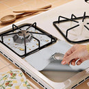 4Pcs Reusable Aluminum Foil Gas Stove Burner Cover Protector Liner Clean  ME