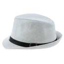 Hat Boys Fedoras Trilby Cap Straw Beach Sunhat with Belt White J9I2