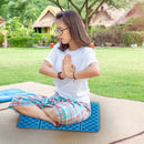 Outdoor Camping Mat Cushion Folding Portable Picnic Seat Pad (Blue Black) A