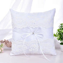 Wedding Ring Pillow French Eyelash Lace Decoration Cushion Ring Bearer Pill B8Y1